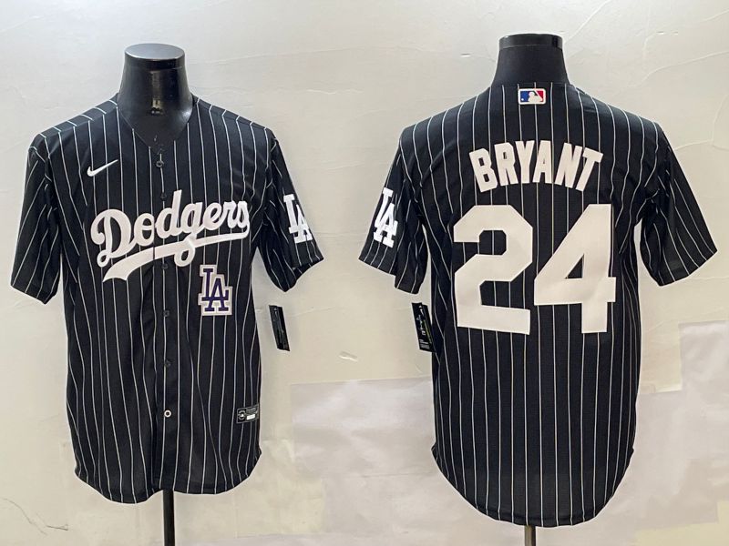 Men Los Angeles Dodgers #24 Bryant Black Stripe Jointly Name 2025 Nike MLB Jersey style 15->los angeles dodgers->MLB Jersey
